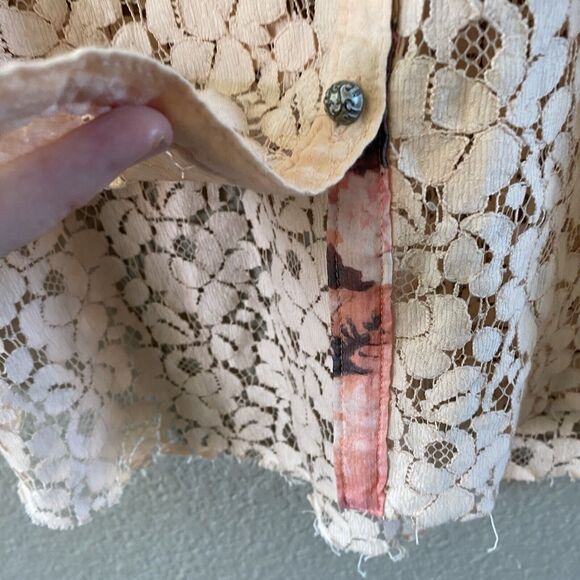 Aratta Silent Journey Tunic Womens Small Ombré Button Front Lace Anthropologie - Picture 6 of 13